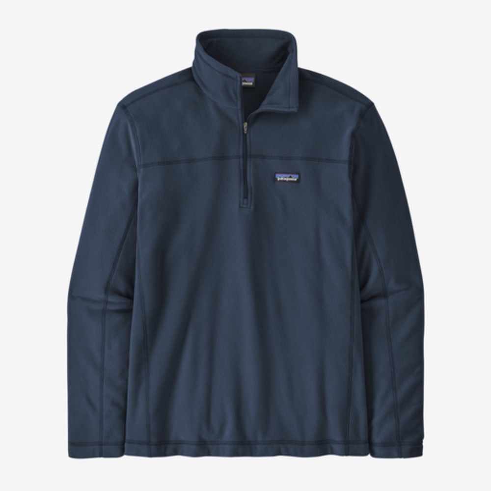 Patagonia Men's Micro D 1/4 Zip Fleece Pullover in New Navy Blue XL base layer